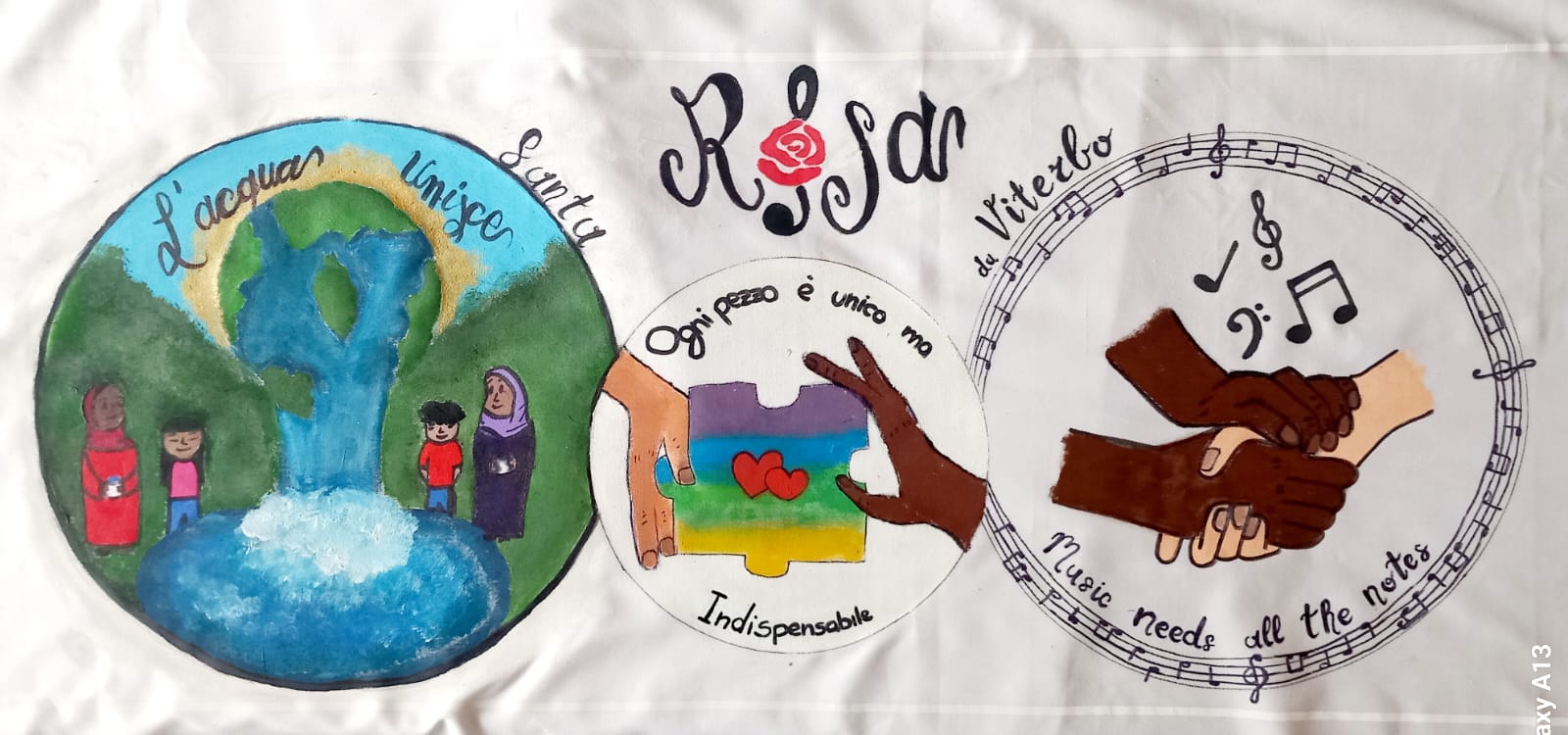 Lenzuolo del Liceo S.Rosa da Viterbo Staffetta Inclusione Lenzuolo del Liceo S.Rosa da Viterbo Staffetta Inclusione